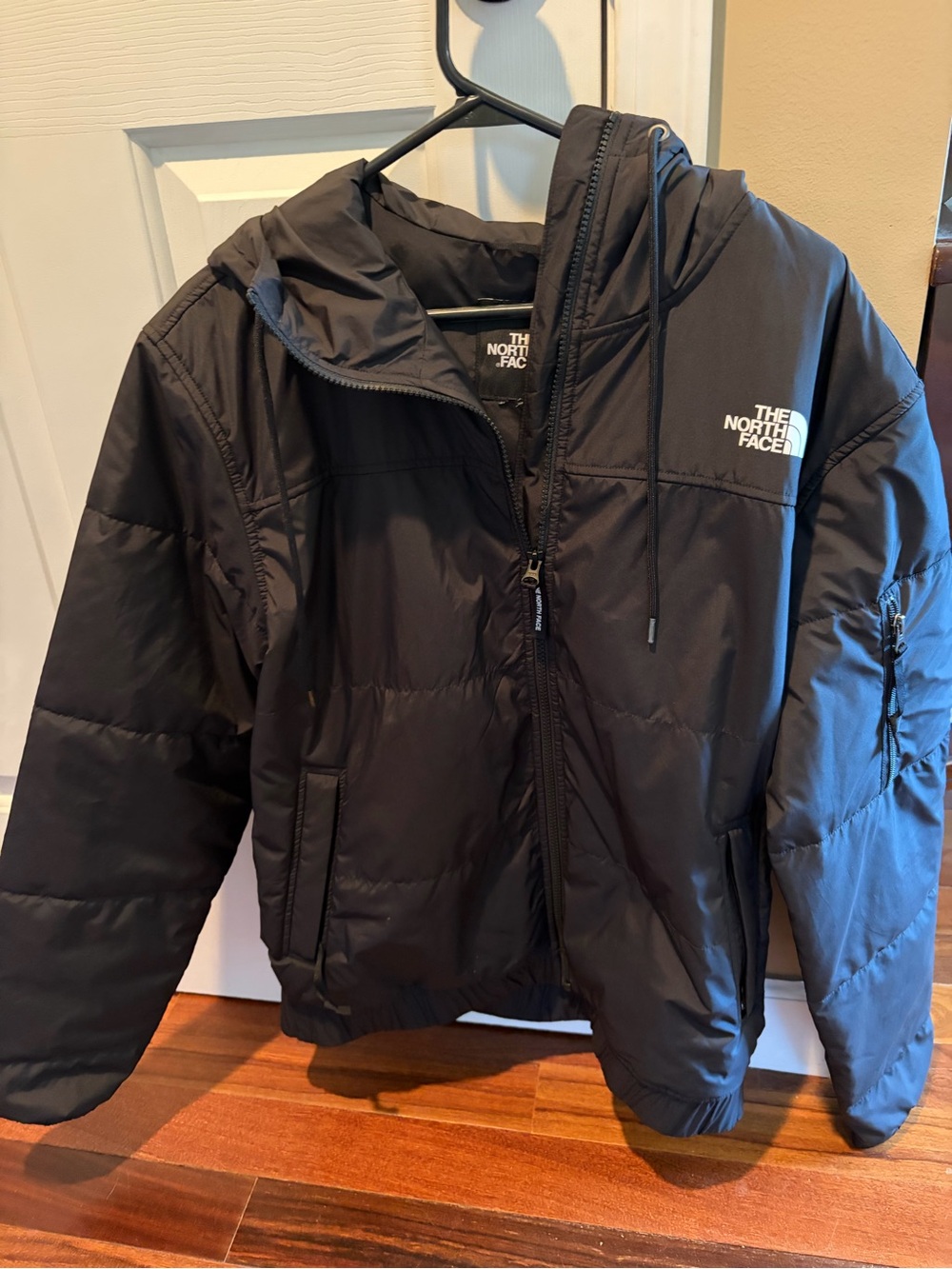 The North Face Men's Black Insulated Bomber Hooded Jacket - size Large